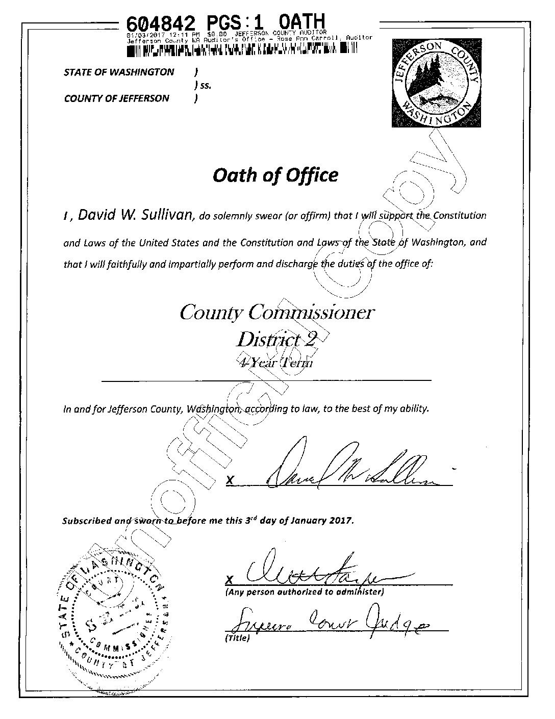 Jefferson County Officials No Longer Sworn To Uphold Federal Laws