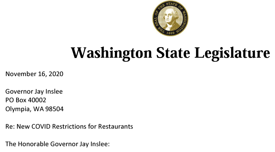 Democrats Urge Inslee to Reopen Restaurants; Local Delegation Silent