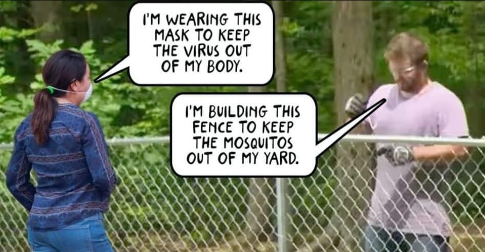 Viruses pass through masks like mosquitos pass through fences